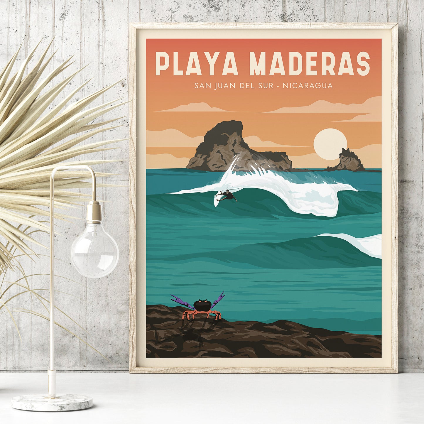 Nicaragua Surfer art, Surf Prints, Nicaragua Wall Art Surfing