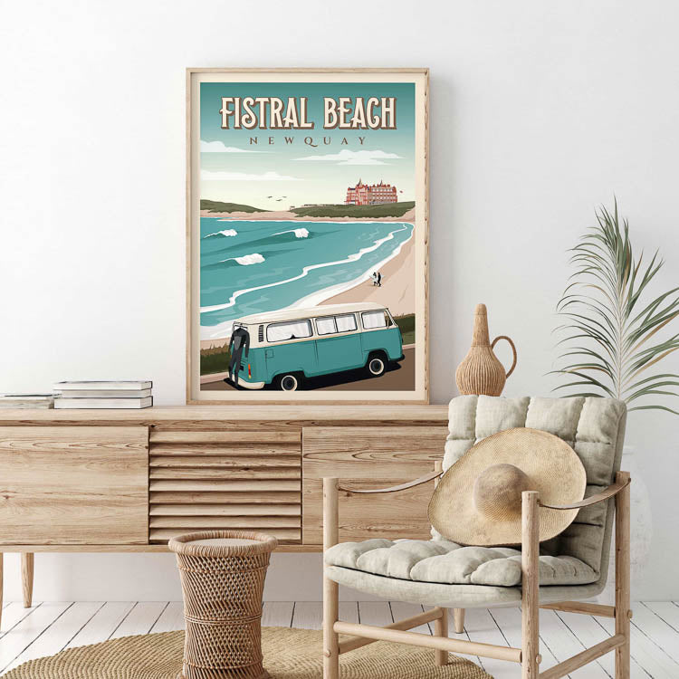 newquay surf poster, newquay surf print, newquay surfing artwork