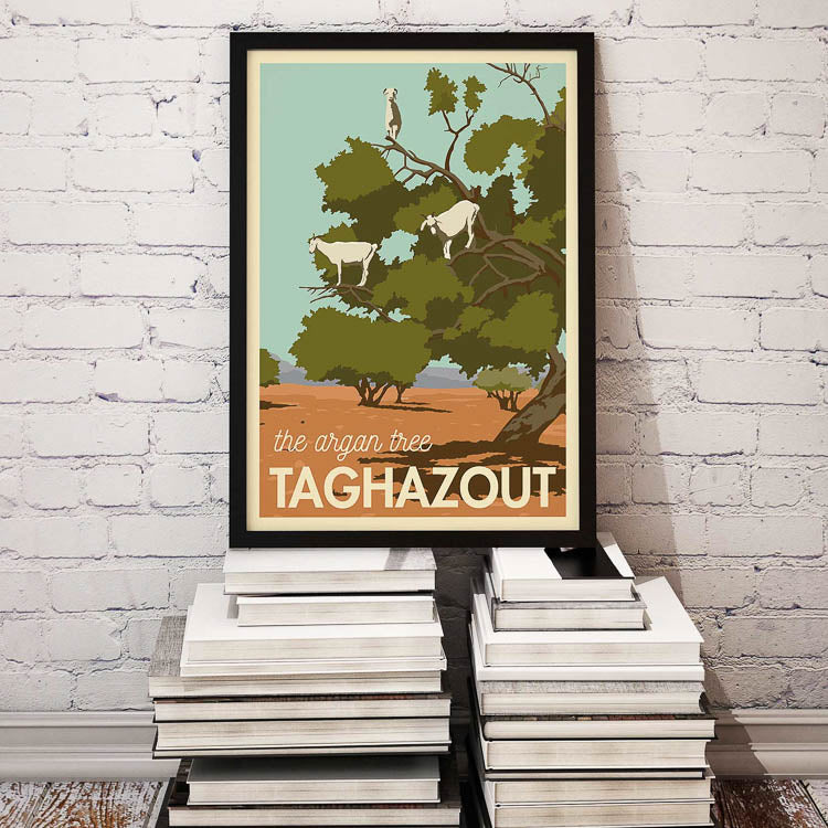 moroccan print, goat poster, goat print, goat wall art, goat canvas art