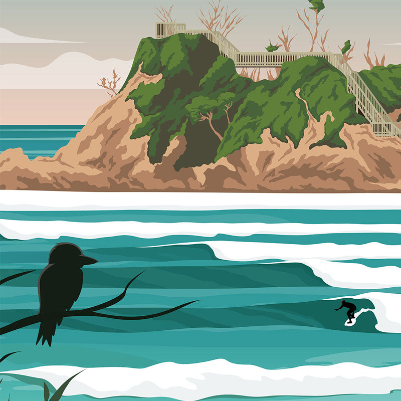 byron bay poster detail, australia art, australia posters