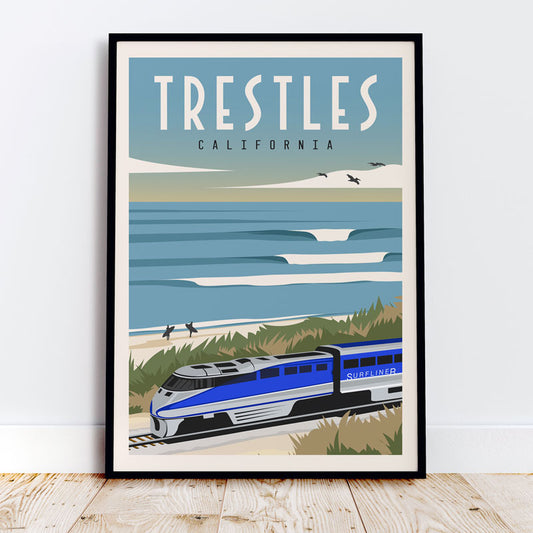 california surf posters, san clemente art print, san onofre art print