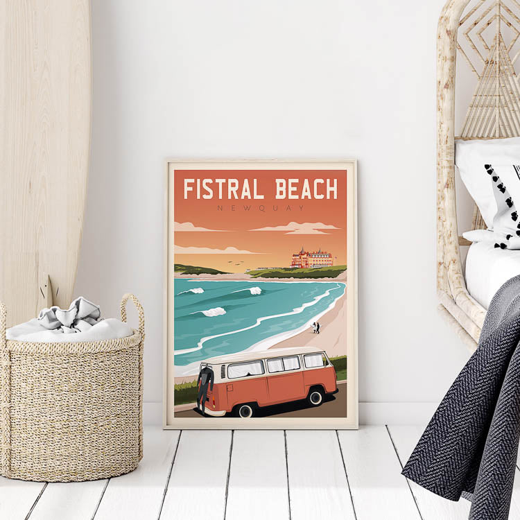 travel posters UK, beach posters uk, newquay art