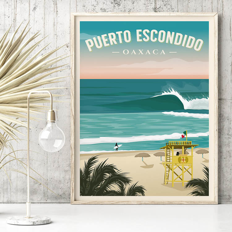 Mexico Puerto Escondido Surf Poster Print