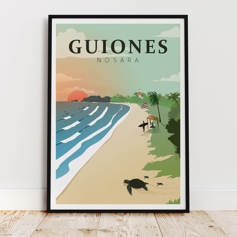 Nosara surfing print, costa rica surfing print, playa guiones surfing print
