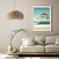 Huntington Beach Pier Surf Print in boho living room
