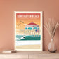 Affiche de surf de Huntington Beach (Coucher de soleil)