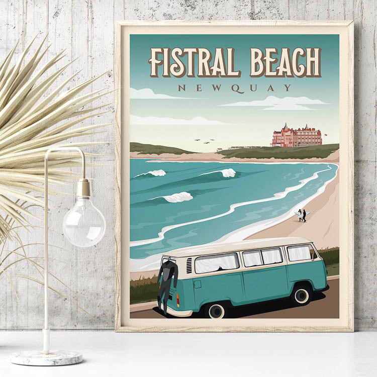 uk surf print, vintage uk poster, vintage uk travel posters