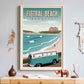uk travel poster, fistral beach, newquay prints, 