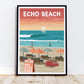 Bali Surf Poster, Echo Beach Travel Poster, Canggu Surf Poster 
