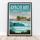 Byron Bay Surf Poster | The Pass Surf Illustration | Home Decor