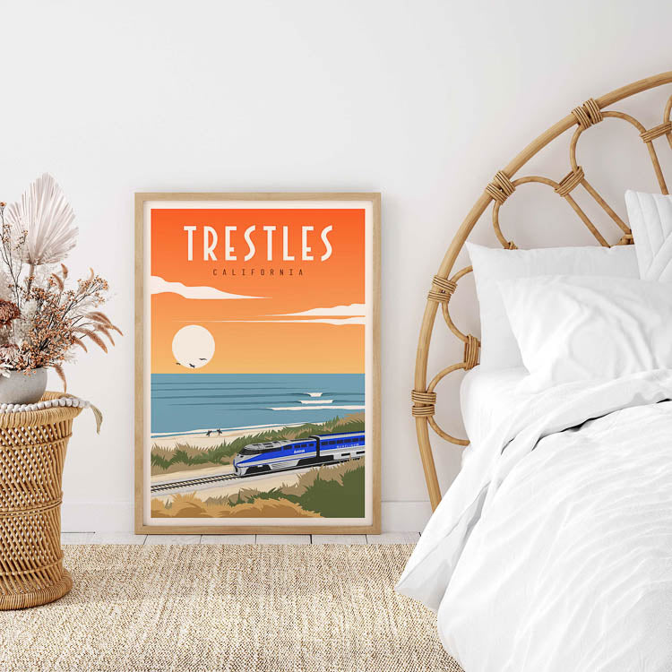 lowers trestles surfing print, lowers trestles poster