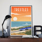 san clemente trestles wall art, trestles beach california poster