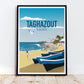 morocco travel poster, taghazout beach art print, taghazout beach poster