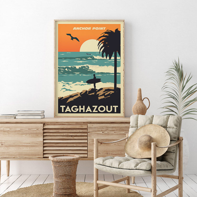 morocco surfing artwork, taghazout surfing artwork, anchor point surfing artwork