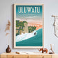 bali uluwatu wave poster print, surf wall art